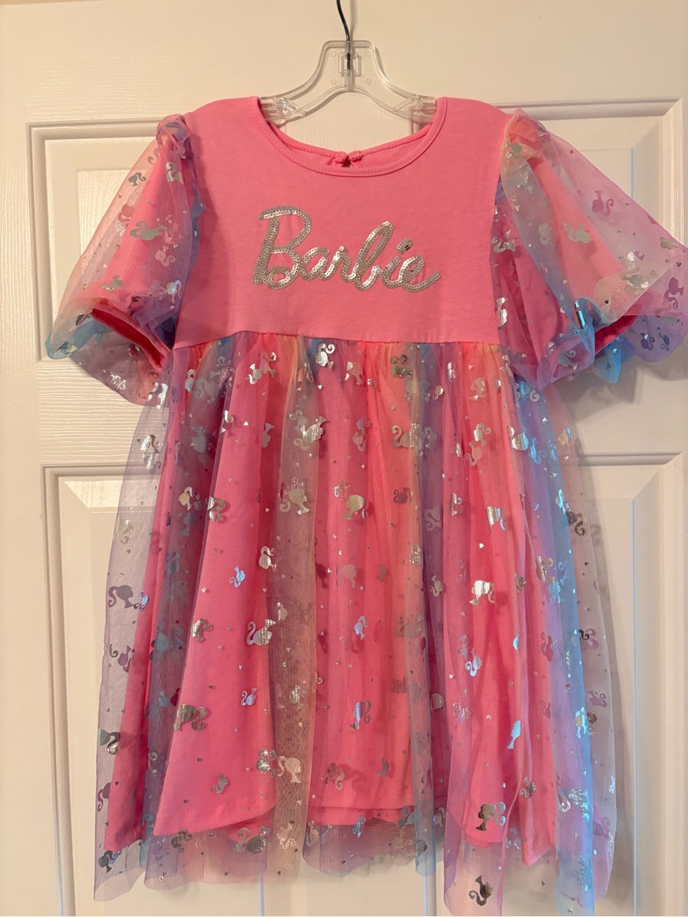 Barbie Big Girls Tulle Dress Logo Pink /
Rainbow